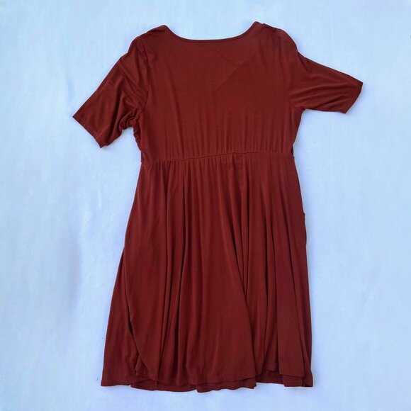 Torrid Super Soft Burnt Orange Babydoll Knee T-Shirt Dress Size 2 Fall Autumn - Picture 2 of 7